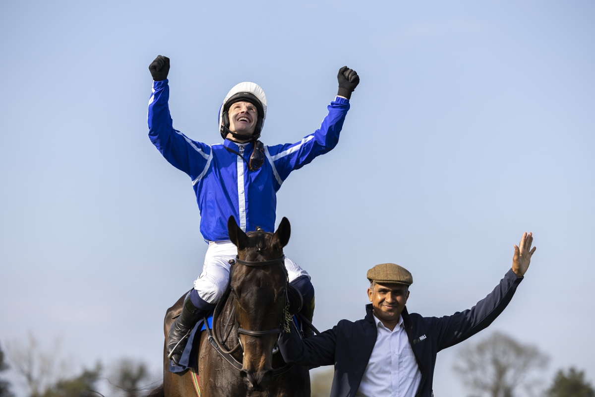 Paul Townend on Energumene celebrating.